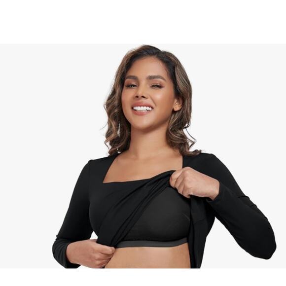 Maacie Maternity Long Sleeve Square Neck Tennis Golf Dresses Size 18 Black New - Picture 4 of 11